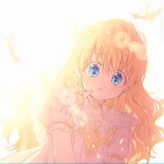 🌨️ Anime, Fille, Blonde, Enfant, Mignon, Dessin animé whatsapp sticker