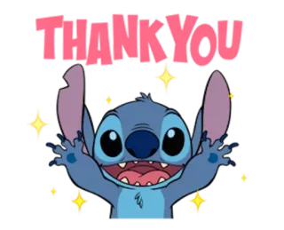 😄 Stitch THANK YOU спасибо, благодарность, стич, дисней telegram sticker