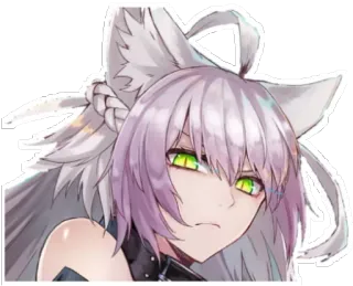 😾 Anime, Furry, Kemonomimi, Chica, Lobo, Manga telegram sticker