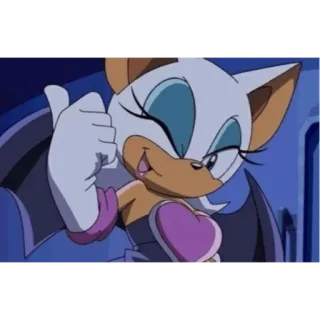 👍 Rouge the Bat Rouge the Bat, Sonic the Hedgehog, Cartoon, Charakter, Tier, Fledermaus telegram sticker