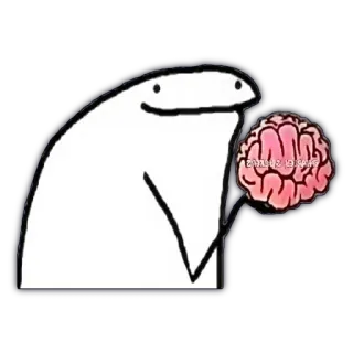 🧠 brain, character, cartoon, meme, florkofcows telegram sticker