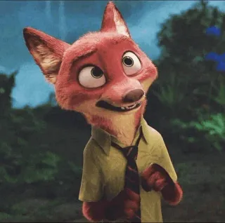 🦊 Nick Wilde Zootopia Fuchs, Tier, Cartoon, Figur, Zoomania, Nick Wilde telegram sticker