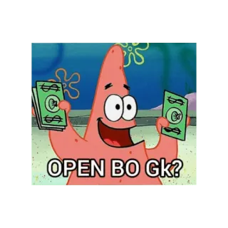 😀 Patrick Star SpongeBob SquarePants OPEN BO Gk? Spongebob Squarepants, Kartun, Patrick Star, Uang, Open BO telegram sticker