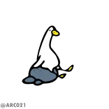 🙃 ganso, pato, animal, dibujo animado, pájaro, pegatina whatsapp sticker
