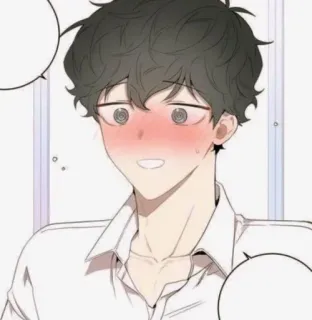 🙂 anime, manga, dibujos animados, chico, sonrojo telegram sticker