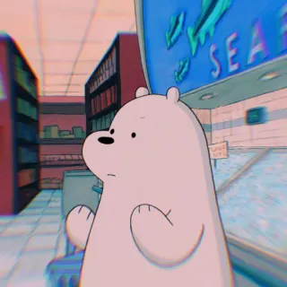 ❄️ Ice Bear We Bare Bears kartun, beruang kutub, beruang es, We Bare Bears, animasi, karakter whatsapp sticker