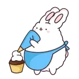 🧁 thỏ, nướng bánh, dễ thương, bánh cupcake, bánh ngọt telegram sticker