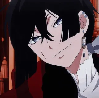 😏 anime, character, black hair, person, manga, drawing telegram sticker