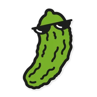 😎 pickle, food, cartoon, sunglasses, cool, green telegram sticker