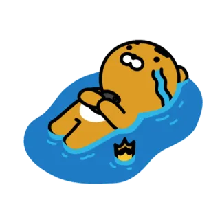 😰 Ryan ryan, kakao friends, chorando, piscina, fofo, triste, personagem telegram sticker