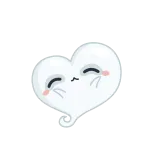 ❤️ หัวใจ, น่ารัก, ผี, คาวาอิ, รัก, อีโมจิ, สติกเกอร์ whatsapp sticker