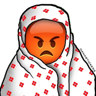 😡 emoji, boos, hoofddoek, uitdrukking, geïrriteerd telegram sticker