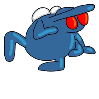 👉 cartoon, character, blue, sunglasses, cap, bubble telegram sticker