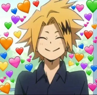 🥕 Denki Kaminari My Hero Academia Anime, Personnage, Coeurs, Mignon, Fanart, Denki Kaminari telegram sticker