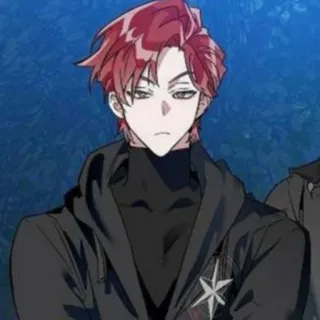 🗑 anime, manga, character, hoodie, red hair, male telegram sticker