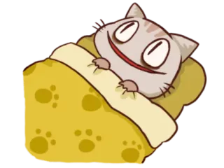 🌙 gato, dormir, fofo, desenho animado, animal telegram sticker