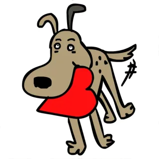 😍 chien, dessin animé, animal, animal de compagnie telegram sticker