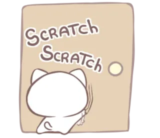 🚪 Scratch Scratch gato, arranhão, porta, desenho animado, animal, fofo whatsapp sticker