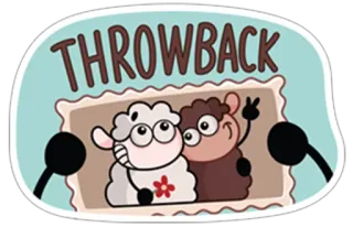 👫 THROWBACK pecora, cartoni animati, vintage, amicizia, animali, simbolo pace, carino whatsapp sticker