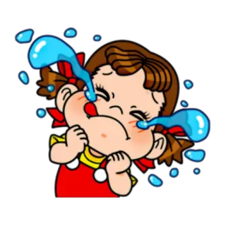 😭 плачет, грустный, слезы, девушка, мультфильм, эмоциональный whatsapp sticker