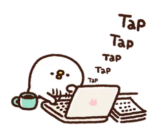 🤓 Tap
Tap
Tap
Tap typing, laptop, coffee, cute, blob, working, computer whatsapp sticker
