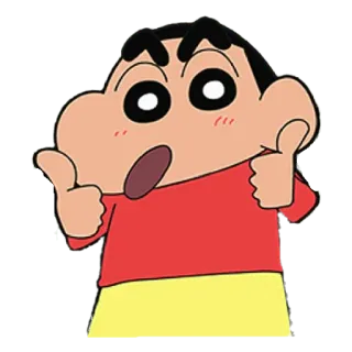 😀 Shin-chan Nohara Crayon Shin-chan anime, cartoon, shinchan, crayon shinchan, duim omhoog, grappig, schattig telegram sticker