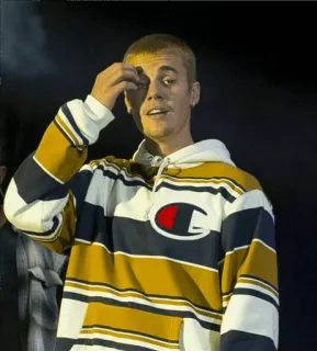 😪 Justin Bieber Justin Bieber, cantante, celebrità, persona, felpa con cappuccio telegram sticker
