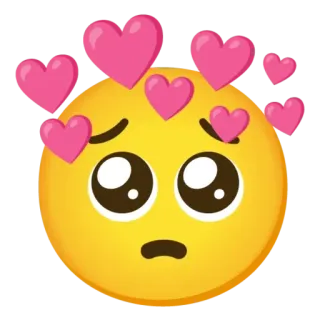 🥺 Biểu tượng cảm xúc, Trái tim, Tình yêu, Buồn, Cảm xúc, Vàng telegram sticker