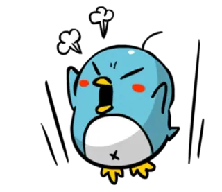 😤 wütend, Cartoon, Vogel, genervt, frustriert, süß telegram sticker