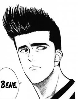 😥 BENE. anime, manga, portrait, hair, black and white telegram sticker