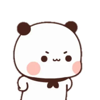 🍼 panda, mignon, en colère, dessin animé, animal, illustration telegram sticker