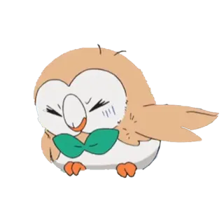 👎 Rowlet Rowlet, Pokemon, owl, cute, cartoon telegram sticker