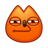 😑 laranja, desenho animado, rosto, personagem, preguiçoso, sarcástico whatsapp sticker