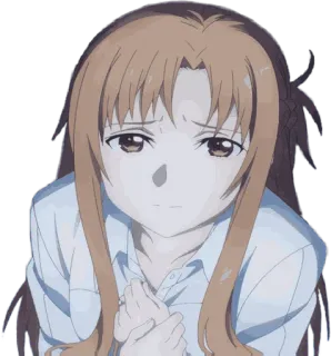 🙁 Asuna Yuuki Sword Art Online Anime, Garota, Triste, Cabelo castanho, Sword Art Online, Asuna Yuuki telegram sticker