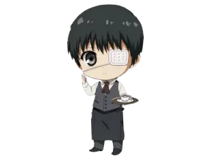 😏 Ken Kaneki Tokyo Ghoul anime, manga, character, fanart whatsapp sticker