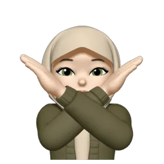 💿 Hidżab, Kobieta, Ręce skrzyżowane, Nie, Stop telegram sticker