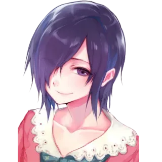 😊 Touka Kirishima Tokyo Ghoul Аниме, Девушка, Фиолетовые волосы, Персонаж, Тоука, Киришима telegram sticker