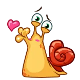 😘 Schnecke, süß, Herz, Liebe, Cartoon telegram sticker