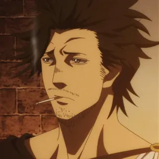 ☘️ Yami Sukehiro Black Clover Anime, Manga, Yami Sukehiro, Black Clover, Cigarette, Roi Mage telegram sticker