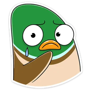 🤔 anatra, cartone animato, triste, piangendo, animale, uccello whatsapp sticker