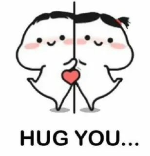 ❤ HUG YOU... Abbraccio, Amore, Carino, Cartone animato, Cuore, Relazione telegram sticker