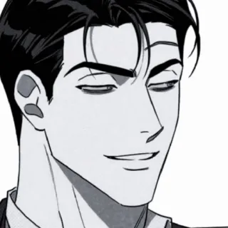 🌑 man, handsome, portrait, face, male, smirk telegram sticker