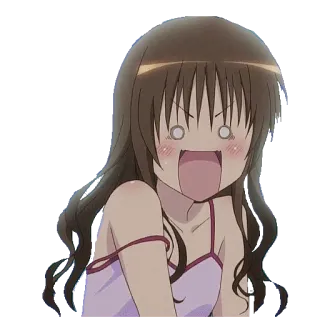 😣 anime, girl, cartoon, expression, funny, cute telegram sticker