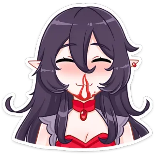 😊 anime, manga, cartoon, blood, vampire, elf telegram sticker