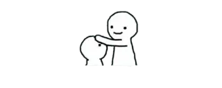 🔰 cartoon, simple, stick figure, head pat, affection, cute telegram sticker