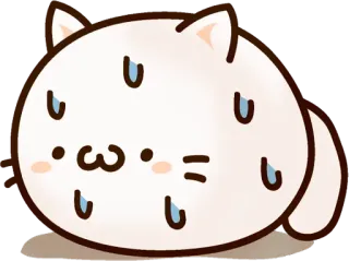 😓 kucing, imut, berkeringat, emoji, gugup telegram sticker