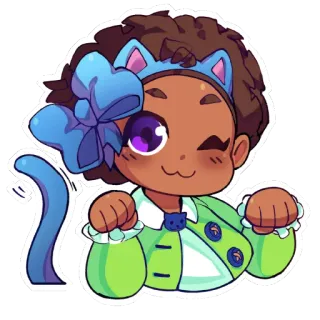 😽 Dibujos animados, Lindo, Kawaii, Gato, Anime, Chica, Pegatina telegram sticker