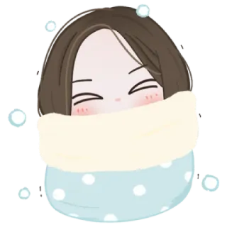 🧁 cartoon, cute, baby, winter, bundled up telegram sticker