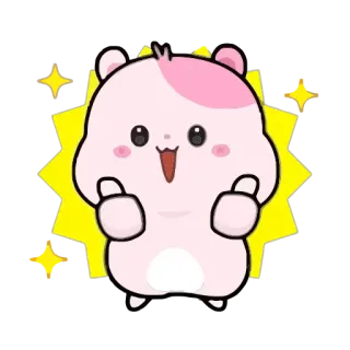 👍 hamster, jempol, lucu, binatang, bahagia, kawaii, kartun telegram sticker