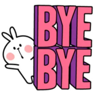 👋 BYE BYE bunny, cartoon, farewell, goodbye, bye, leaving telegram sticker